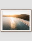 Fingal Bay Beach Sunset - Port Stephens - Art Print - Traditional Frame - Raw Oak - Landscape