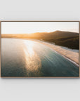Fingal Bay Beach Sunset - Port Stephens - Art Print - Float Frame Canvas - Raw Oak - Landscape