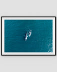 Whales Cruising - Art Print - Traditional Frame - Black - Landscape