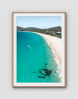 Shoal Bay Beach - Port Stephens - Art Print - Traditional Frame - Raw Oak - Portrait