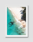 Shoal Bay Beach Corner - Port Stephens - Art Print - Traditional Frame - White - Portrait