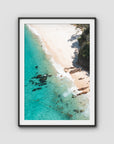 Shoal Bay Beach Corner - Port Stephens - Art Print - Traditional Frame - Black - Portrait