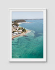 Corlette Aerial - Port Stephens - Art Print - Traditional Frame - White - Portrait