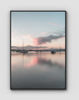 Corlette Boats Sunset - Port Stephens - Art Print - Float Frame Canvas - Black - Portrait