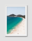Shoal Bay Beach ii - Port Stephens - Art Print - Traditional Frame - White - Portrait