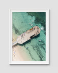 Shoal Bay Wharf - Port Stephens - Art Print - Traditional Frame - White - Portrait