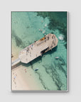 Shoal Bay Wharf - Port Stephens - Art Print - Float Frame Canvas - White - Portrait