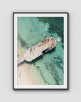 Shoal Bay Wharf - Port Stephens - Art Print - Traditional Frame - Black - Portrait
