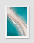 Fingal Spit Top Down - Port Stephens - Art Print - Traditional Frame - White - Portrait