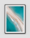 Fingal Spit Top Down - Port Stephens - Art Print - Traditional Frame - Black - Portrait