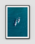 Whales Cruising - Art Print - Traditional Frame - Black - Portrait