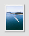 Nelson Bay Race Day - Port Stephens - Art Print - Traditional Frame - White - Portrait