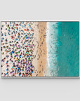 Ipanema Mosaic – Umbrella Rhythm from Above Print - Float Frame Canvas - White - Landscape