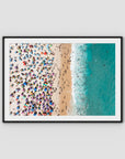 Ipanema Mosaic – Umbrella Rhythm from Above Print - Traditional Frame - Black - Landscape