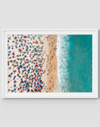 Ipanema Mosaic – Umbrella Rhythm from Above Print - Traditional Frame - White - Landscape