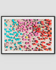 Ipanema Umbrellas – Colour Chaos Print - Traditional Frame - Black - Landscape