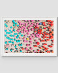 Ipanema Umbrellas – Colour Chaos Print - Traditional Frame - White - Landscape