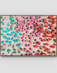 Ipanema Umbrellas – Colour Chaos Print - Float Frame Canvas - Raw Oak - Landscape