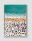 Ipanema Mosaic – Umbrella Rhythm from Above Print - Float Frame Canvas - White - Portrait