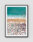 Ipanema Mosaic – Umbrella Rhythm from Above Print - Traditional Frame - Black - Portrait