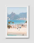 Ipanema Beach - Art Print - Traditional Frame - White - Portrait
