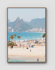 Ipanema Beach - Art Print - Float Frame Canvas - Raw Oak - Portrait