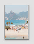 Ipanema Beach - Art Print - Float Frame Canvas - White - Portrait
