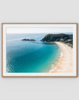 Boat Beach - Seal Rocks - Art Print - Traditional Frame - Raw Oak - Landscape