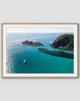 Yacht Days - Seal Rocks - Art Print - Traditional Frame - Raw Oak - Landscape