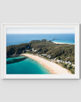Lighthouse Aerial - Seal Rocks - Art Print - Traditional Frame - White - Landscape