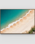 Boat Beach Top Down - Seal Rocks - Art Print - Float Frame Canvas - Raw Oak - Landscape