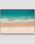 Number One Beach Top Down - Seal Rocks - Art Print - Float Frame Canvas - White - Landscape