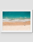 Number One Beach Top Down - Seal Rocks - Art Print - Traditional Frame - White - Landscape