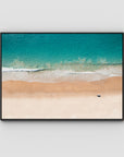 Number One Beach Top Down - Seal Rocks - Art Print - Float Frame Canvas - Black - Landscape
