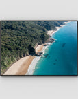 Number One Beach Coastline ii - Seal Rocks - Art Print - Float Frame Canvas - Black - Landscape