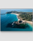 Seal Rocks High Aerial ii - Art Print - Float Frame Canvas - White - Landscape