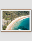 Number One Beach ii - Seal Rocks - Art Print - Traditional Frame - Raw Oak - Landscape