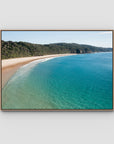 Number One Beach iii - Seal Rocks - Art Print - Float Frame Canvas - Raw Oak - Landscape