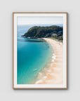 Boat Beach - Seal Rocks - Art Print - Traditional Frame - Raw Oak - Portrait