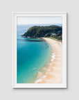 Boat Beach - Seal Rocks - Art Print - Traditional Frame - White - Portrait