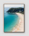 Boat Beach - Seal Rocks - Art Print - Float Frame Canvas - Raw Oak - Portrait