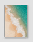Boat Beach Top Down ii - Seal Rocks - Art Print - Float Frame Canvas - White - Portrait