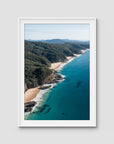 Number One Beach Coastline - Seal Rocks - Art Print - Traditional Frame - White - Portrait