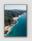 Number One Beach Coastline - Seal Rocks - Art Print - Float Frame Canvas - Raw Oak - Portrait