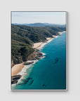 Number One Beach Coastline - Seal Rocks - Art Print - Float Frame Canvas - White - Portrait
