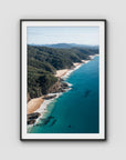 Number One Beach Coastline - Seal Rocks - Art Print - Traditional Frame - Black - Portrait