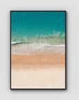 Number One Beach Top Down - Seal Rocks - Art Print - Float Frame Canvas - Black - Portrait