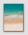 Number One Beach Top Down - Seal Rocks - Art Print - Float Frame Canvas - Raw Oak - Portrait
