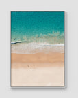Number One Beach Top Down - Seal Rocks - Art Print - Float Frame Canvas - White - Portrait