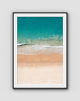 Number One Beach Top Down - Seal Rocks - Art Print - Traditional Frame - Black - Portrait
